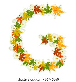 Pattern letter made from flowers and leaves