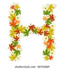 Pattern letter made from flowers and leaves