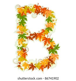 Pattern letter made from flowers and leaves