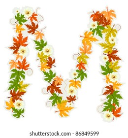 Pattern letter made from flowers and leaves