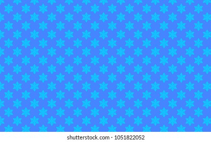 pattern with light blue snowflake on blue background