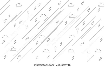 pattern of lightning clouds black and white wipers direction question mark thunder bolt