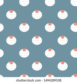 A pattern like a baby blanket with a vintage, warm feel with a motif of tangerines