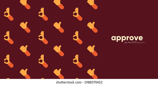 Pattern, like and okay. Simple vector flat illustration. Background for social media, poster, banner.