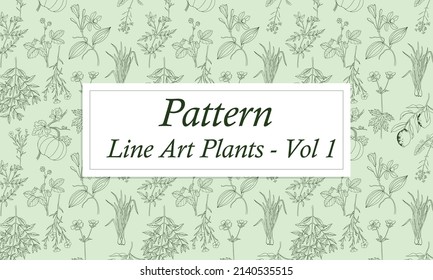 Planta de arte de línea de patrón Vol 1 en vectores