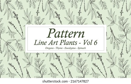 Plantas de arte de líneas de patrones - Vol 6