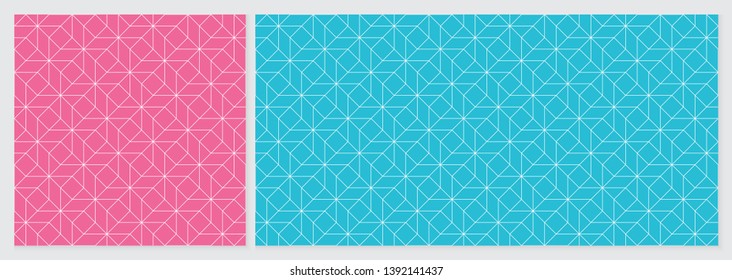 Pattern line geometric abstract seamless pink and blue colors background. Summer vector design.