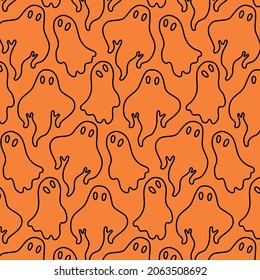Pattern with linear ghosts outlines. Vector illustration for backgrounds, textile, wallpapers and other designs.