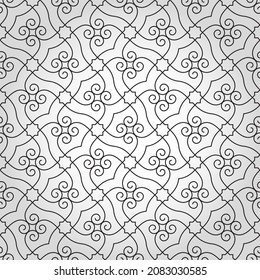 Patrón con líneas, estrellas y elementos florales abstractos. Desplazamientos interseccionales que forman un fondo floral abstracto sin fisuras. Diseño geométrico vectorial para textil, tejido y envoltura. Entramado decorativo.
