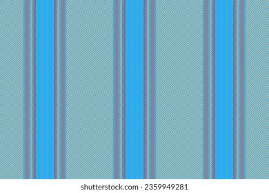 Pattern lines vector of background fabric texture with a vertical textile seamless stripe in blue and orange colors.