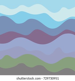 Pattern with lines and waves. Multicolored texture. Abstract dinamic background. Cold colors. Doodle for design