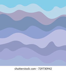 Pattern with lines and waves. Multicolored wavy texture. Abstract dinamic background. Cold colors. Doodle for design