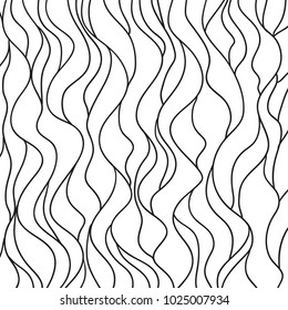 Pattern with lines and waves. Universal texture. Abstract dinamic background. Doodle for design. Lineal wallpaper. Print for polygraphy, t-shirts and textiles. Decorative style. Line art creation