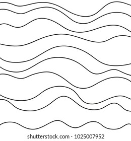 Pattern with lines and waves. Universal texture. Abstract dinamic background. Doodle for design. Lineal wallpaper. Print for polygraphy, t-shirts and textiles. Decorative style. Line art creation