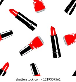 Pattern lipstick and nail varnish