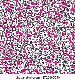 Pattern with little daisies. wild flower with medicinal properties. botanical hand graphics. white camomile. Background for textiles, wallpaper, packaging, cosmetics. stock graphics, isolate
