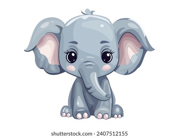 Сhildish pattern with little elephant for nursery decorations, birthday invitations, poster, greeting card, t-shirt print, kids wear fashion design, baby shower invitation card