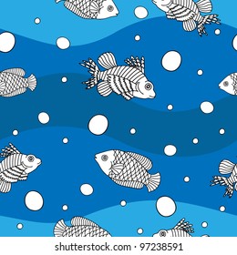pattern with little fishes
