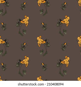 The pattern of the little yellow flowers