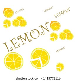 Pattern from the lobules of lemon and by inscriptions "LEMON"