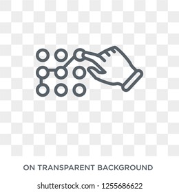 Pattern lock gesture icon. Trendy flat vector Pattern lock gesture icon on transparent background from Hands and guestures collection. High quality filled Pattern lock gesture symbol use for web and