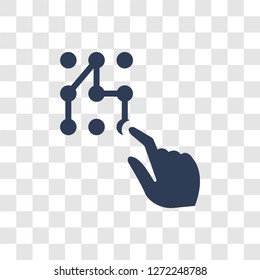 Pattern lock gesture icon. Trendy Pattern lock gesture logo concept on transparent background from Hands collection