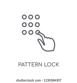 Pattern lock gesture linear icon. Modern outline Pattern lock gesture logo concept on white background from Hands collection. Suitable for use on web apps, mobile apps and print media.
