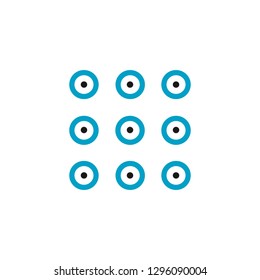 Pattern lock icon. Editable vector stroke 500x500 Pixel.