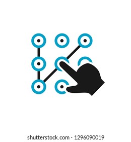 Pattern lock icon. Editable vector stroke 500x500 Pixel.