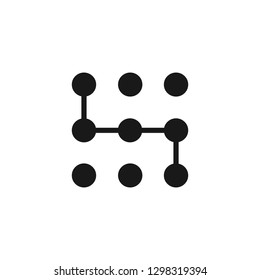 Pattern lock icon. Editable vector stroke 500x500 Pixel.