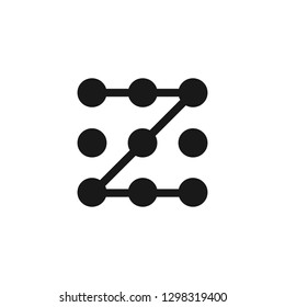 Pattern lock icon. Editable vector stroke 500x500 Pixel.