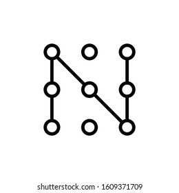 Pattern lock icon in outline style on white background