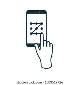 Pattern lock Icon symbol 