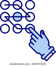 Pattern lock Line vector Icon Design