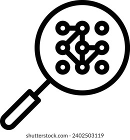 Pattern lock single vector line icon 
