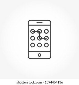 Pattern Lock Vector Out Line Icon