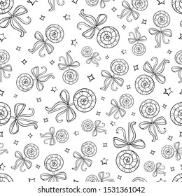 pattern lollipop christmas seamless wallpaper new year coloring doodle sketch vector
