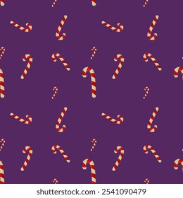 Pattern with lollipop on a purple background.Illustration with sweets