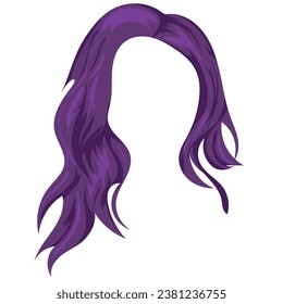 pattern of long female hair in purple color, vector illustration