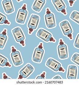 Pattern with lotion bottle. Seamless pattern cream for textile, fabric, stationery, card and other design.