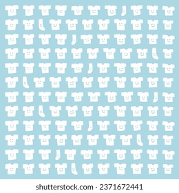 A pattern with lots of cute smiling T-shirts and socks