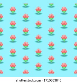 pattern lotus on the blue for