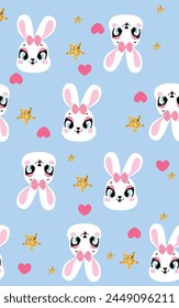 pattern  lov rabbit girl cute magic