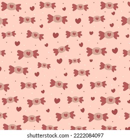 Pattern with love candy. Vector illustration. Pastel cute pattern.