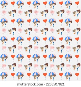 Pattern Love Cartoon Valentines Day