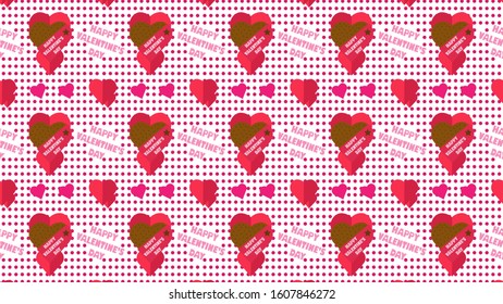 Pattern with love, chocolate - Seamless Pattern