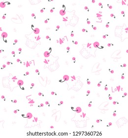 Pattern of Love, doodle pancakes and cherry.