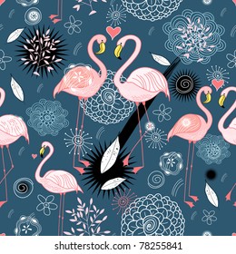 pattern of love flamingos