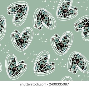 pattern love heart animal print texture 