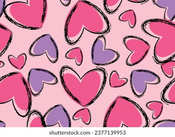 pattern love heart texture girl lovely